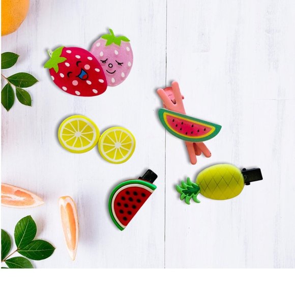 Summer Fruits Set 5 PCs Hair Clips for Girls & Toddler - Picture 1 of 6